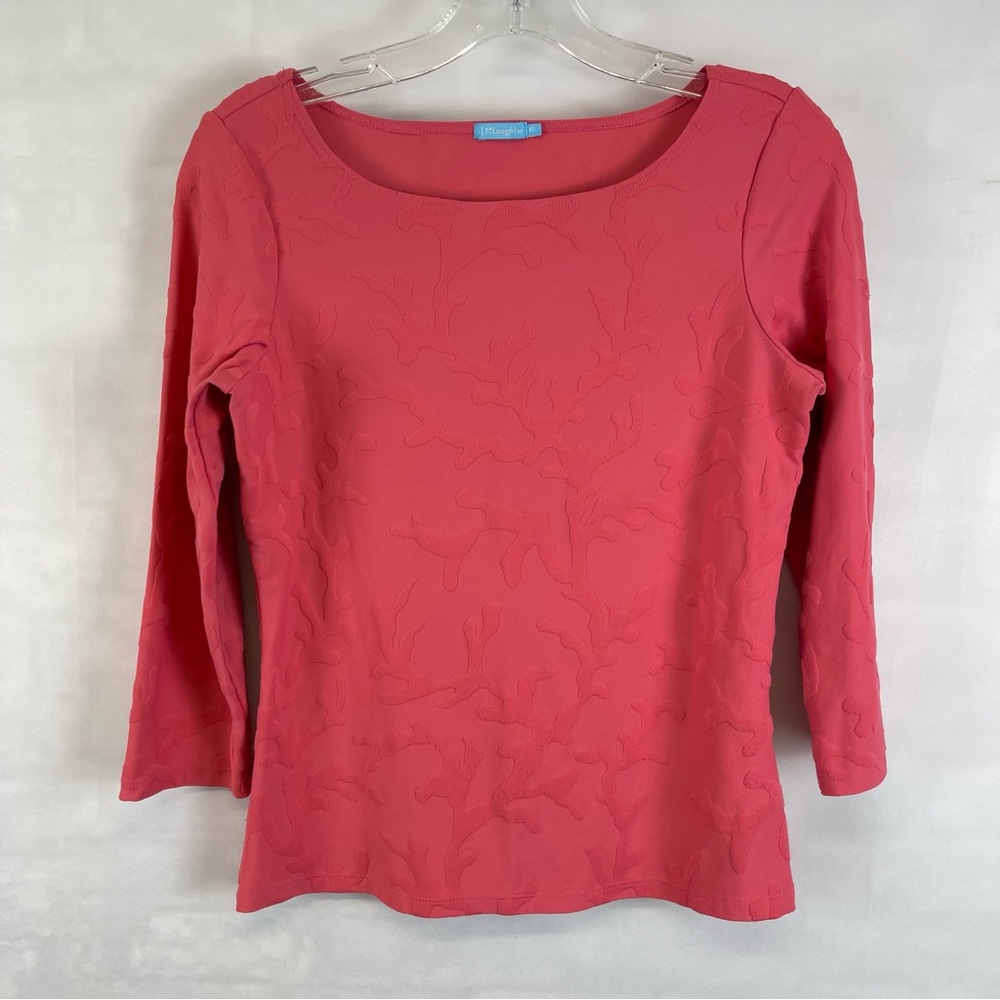 J.McLaughlin Coral Textured‎ Knit Long Sleeve Top Size XS